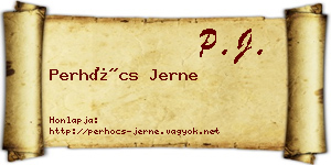 Perhócs Jerne névjegykártya